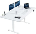 VIVO Electric 71 x 36 in Dual Motor Sit Stand Desk, Memory Height Adjustment, 2B Series, White Top White Frame, DESK-KIT-2W7W-36