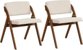 GOFLAME Folding Dining Chairs Set of 2, Upholstered Kitchen Chairs with Padded Seat & Backrest, Modern Side Chairs with Rubber Wood Legs for Home Office Events, Wedding, No Assembly Needed, Walnut