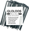 6 inch 25 Pack Green Galvanized Landscape Staples 11 Gauge Garden Stakes Pins Anti-Rust Ground Stakes U-Shaped Tent Stakes are Used for Weed Barrier, Irrigation Tubing, Yard Lawn, Landscape Fabric