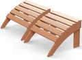 GREENVINES Adirondack-Ottoman | Set of 2 | HDPE Plastic | Outdoor Footrest | All Weather | Foot Stool | Foot Rest | Teak | for Adirondack Chair | for Patio Backyard Pool