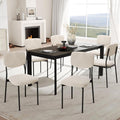 Einhomn Upholstered Dining Chairs Set of 6, Stackable Modern Dining Room Chairs, Kitchen Chairs w/Soft Velvet Backrest & Sturdy Metal Legs for Restaurant, Living Room, Cream Beige