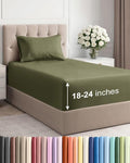 Extra Deep Pocket Twin Sheets - 3 Piece Breathable & Cooling Bed Sheets - Hotel Luxury Bed Sheet Set - Soft, Wrinkle Free & Comfy - Easily Fits Extra Deep Mattresses - Deep Pocket Sage Green Sheets