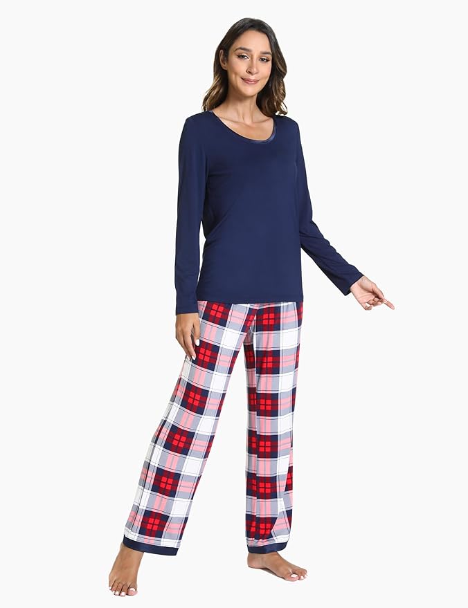 GYS Viscose from Bamboo Women's Pajama Sets Super Soft Long Sleeve Sleepwear Comfy Winter Pjs Sets S-4X
