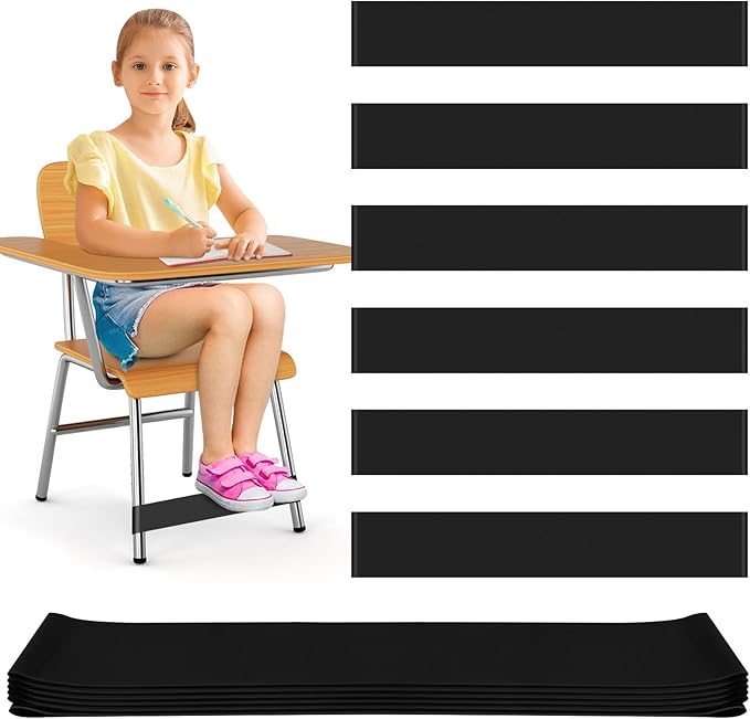 ROOKEA 6 Pack Chair Bands for Kids With Fidgety Feet - Sensory Room Must Haves for ADHD and Autism - Classroom and Home Chairs Fidget Tools