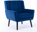 OO BY ORANGE ONLINE Velvet Accent Chair, Mid-Century Modern Tufted Armchair for Living Room, Bedroom & Office (Royal Blue)