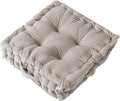 cuyfomr Floor Pillow, Square Floor Seating Pillow Cushion with Handle Thicken Portable Velvet Floor Pillow Cushion for Yoga Living Room Bedroom Home Decor (Light Gray,15×15×3.15in)