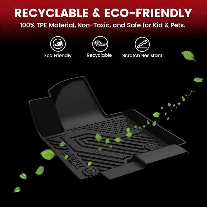 LASFIT Floor Mats & Cargo Mats Fits for Hyundai Ioniq 6 2025 2024 2023, All Weather TPE Custom Fit Floor Liners for 1st and 2nd Rows Car Mats & Trunk Mats, Black