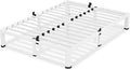 VIPSHOW 7 Inch White Queen Bed Frame, 3500Lbs Heavy Duty Metal Platform with Round Corner Legs Mattress Slide Stopper, Steel Slat Support No Box Spring Needed, Noise Free, Non-Slip, Easy Assembly
