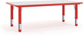 Flash Furniture Wren 23.625''W x 47.25''L Rectangular Red Plastic Height Adjustable Activity Table with Grey Top