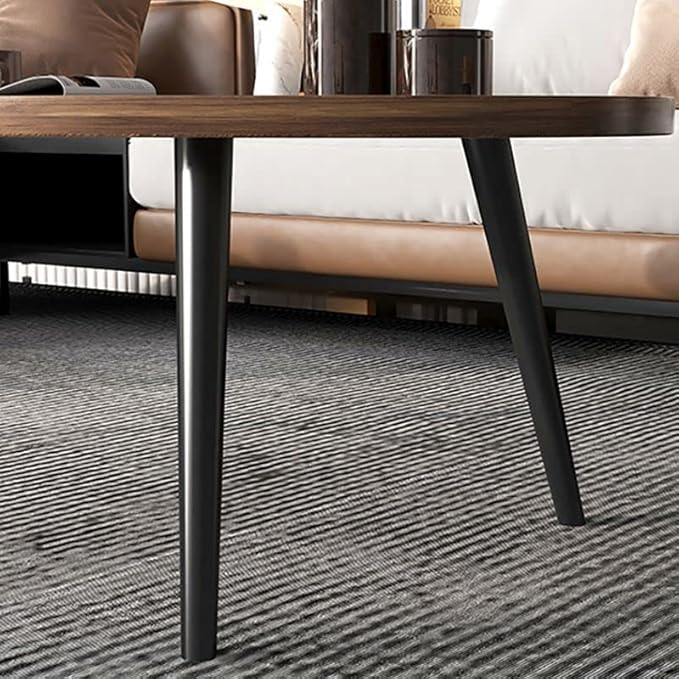 CraftThink Coffee Table, Modern Small Coffee Table with 3 Legs, Wooden Cocktail Table Farmhouse Retro Accent Center Table Side End Table for Living Room Easy Assembly, Black 15" H x 31.5" L x 21.5" W