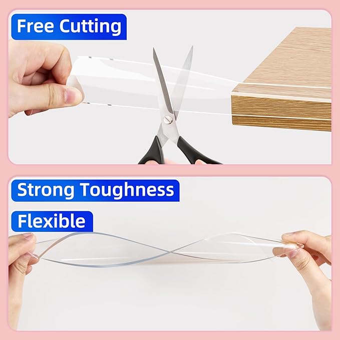 ZOMPAGO Clear Soft Corner Protectors for Furniture Strip,2in x9.84FT,Sharp Edge & Table Bumper,Window Edge,Wall Protector, Soft Corner Guards Safe for Proof,Table Corner Protectors in Family