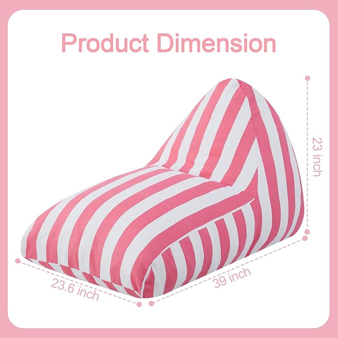 COMAX Bean Bag Chairs for Kids, Kid Beanbag Chair Stuffed with Filler, Toddler Lounge Chair Cotton, Lazy Floor Lounger for Girls and Boys, Premium Cotton Canvas