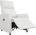 GarveeHome Power Recliner Chair, Adjustable Electric Recliner Ergonomic Overstuffed PU Leather Single Sofa, Tall Back, Padded Seat, 2 Side Pockets and USB Port, Home Theater Seating for Living Room