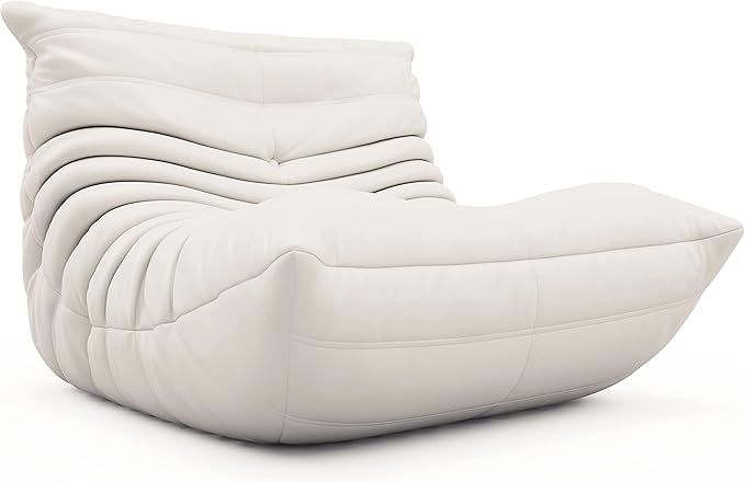 cebihy High-end Uncompressed Fireside Togo Chair, Bean Bag Chair, Foam Floor Sofa, Soft Lazy Lounge Sofa Couch, Armless Faux Leather Big Beanbag Accent Chairs for Living Room Bedroom Dorm Office