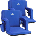 Sportneer Stadium Seats with Back Support: 2.5'' Thick Comfy Cushion 6 Adjustable Angle Bleacher Seat with Armrest - 2 Large Pockets, 2 Cup Holders Stadium Chair for Sport Events Concerts Parks