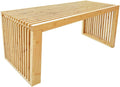 Berkvee Versatile Wooden Slatted Bench - Sleek Modern Design for Dining, Entryway, Bedroom - Indoor Use with Storage Capability for Home, Kitchen, Bathroom & Beyond (Natural)