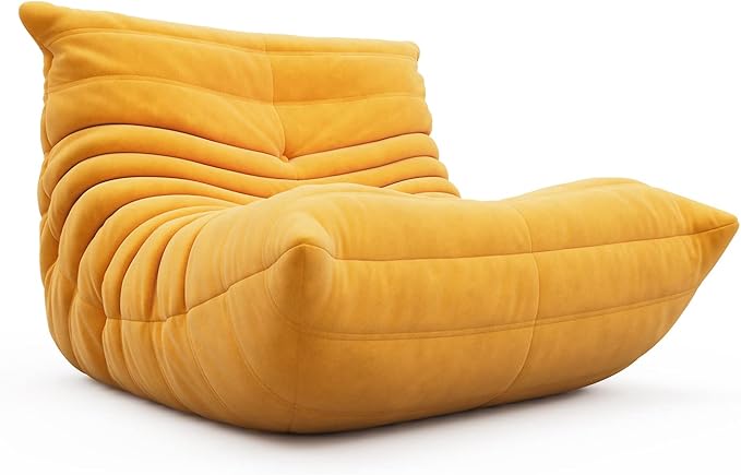 cebihy High-end Uncompressed Fireside Togo Chair, Bean Bag Chair, Foam Floor Sofa, Soft Lazy Lounge Sofa Couch, Armless Suede Fabric Cover Beanbag Accent Chairs for Living Room Bedroom Dorm Office