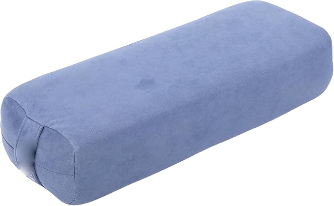 SPYMINNPOO Yoga Bolster, Meditation Cushion & Floor Pillow with 3 Layer Support, Washable Velvet Cover & Carry Handle (Blue)