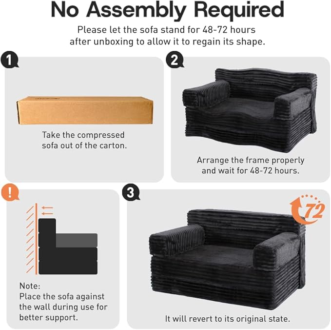 Folding Sofa Bed,Convertible Sofa Bed with Armrest Foldable Sleeper Chair, Portable Folding 4-in-1 Floor Sofa with Convertible Lounge Chair for Living Room,Bedroom,Washable Cover,Black Single