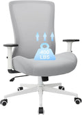 Big and Tall Home Office Desk Chair 500lb Capacity for Heavy People, Ergonomic Wide Mesh Desk Chair with Stepless Recline & Lock, 5.5" Thick Cushion, High Back, Adjustable Height & Armrests