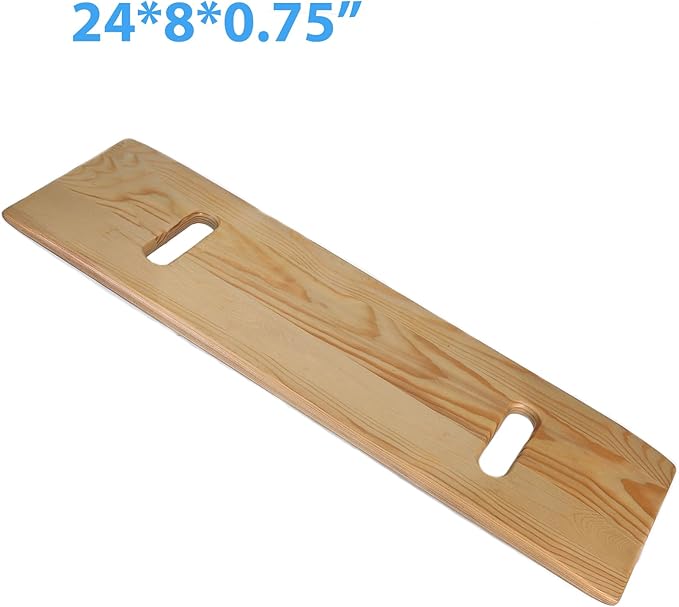 Slide Transfer Board with Handles,FSA Eligible,Made of Heavy-Duty Wood,Mobility Aid for Senior and Handicap,Load Capacity Up to 500 lbs,24×8×0.75" (24 * 8 * 0.75)