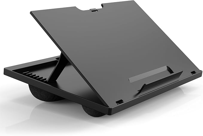Adjustable Laptop Desk with 8 Angles - Cushioned Lap Desk for 15.6 Inch Laptops, Portable with Handle for Home & Office