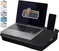 GORILLA GRIP Laptop Lap Desk with Phone Holder, Pillow Cushion Desks Fit Laptops up to 15.6", Tray Ledge Keep Computers in Place, Portable Travel Workstation Essentials for Home, Dorm Room, Black