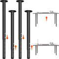 KOMOHOM Adjustable Metal Table Leg 21~36 Inch, Adjustable Metal Desk Legs, Home Office DIY Furniture Leg Set, for Computer Desk Dining Table Office Desk (4, Black)