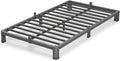 VIPSHOW 4 Inch Twin Size Bed Frame, 3500Lbs Heavy Duty Metal Platform with Round Corner Legs Mattress Slide Stopper, Steel Slat Support No Box Spring Needed, Noise Free, Non-Slip, Easy Assembly