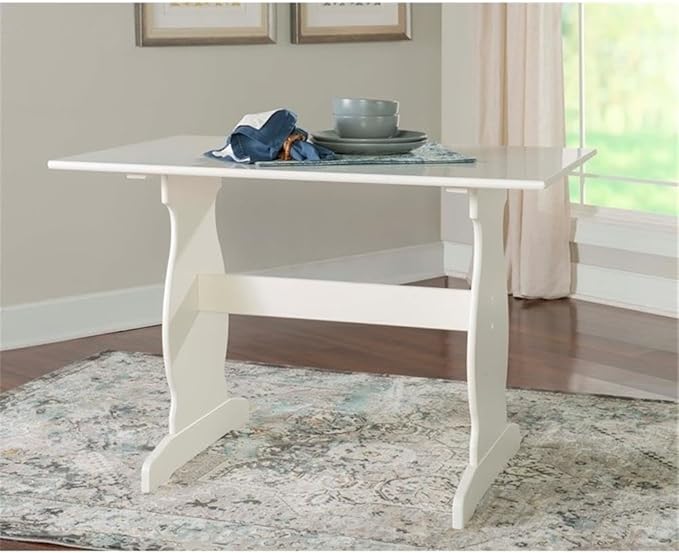 Riverbay Patio Conversation Indoor 3 Piece Kitchen Corner Nook Table Booth Bench Breakfast Dining Set in Capri Blue