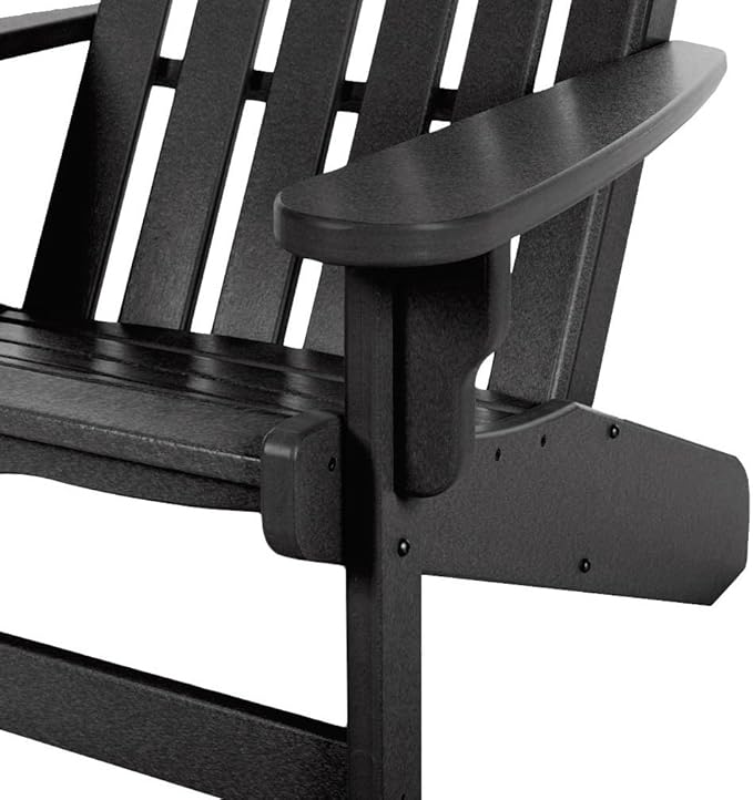 Original Pawleys Island Black DuraWood Essentials Adirondack Chair – Eco-Friendly Recycled Material, Stainless Steel Hardware, Smooth Fit N Finish, Handcrafted in The Carolinas
