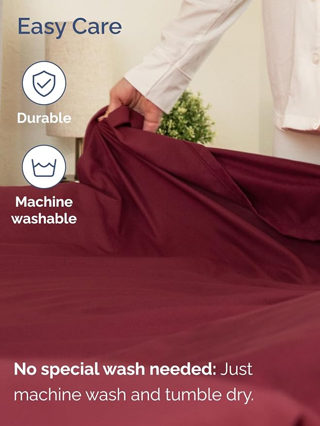 Extra Deep Pocket Full Sheets - 4 Piece Breathable & Cooling Bed Sheets - Hotel Luxury Bed Sheet Set - Soft, Wrinkle Free & Comfy - Easily Fits Extra Deep Mattresses - Deep Pocket Burgundy Sheets Set