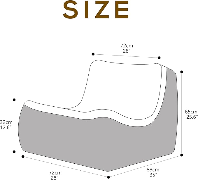 N&V Fireside Floor Sofa- Mid-Century Modern Armless Lounge Chair with Premium Soft Corduroy Fabric, Plush Foam Cushion Accent Chair for Living Room, Bedroom & Office (Khaki)