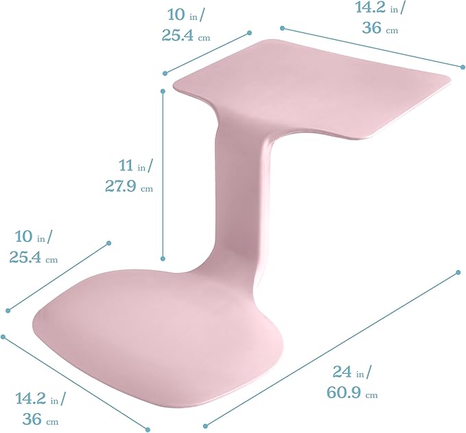 ECR4Kids The Surf Portable Lap Desk, Flexible Seating, Pink, 10-Pack