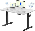 FLEXISPOT EN1 One-Piece Standing Desk with 1-Inch Thick Desktop, 48"x30" Electric Height Adjustable Desk for Home Office & Multi-Device Workstations, White