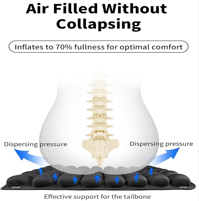 MUGUOY Sondor Travel Cushion Airplane Seat, Portable Airplane Seat Cushion for Long Flights,42 Bubbles Pressure Relief Inflatable seat Cushion for Air Travel