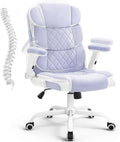 SEATZONE Office Chair Velvet Fabric Ergonomic Executive Computer Desk Chairs Small Cute Rolling Task Chairs for Teens&Adults,Purple