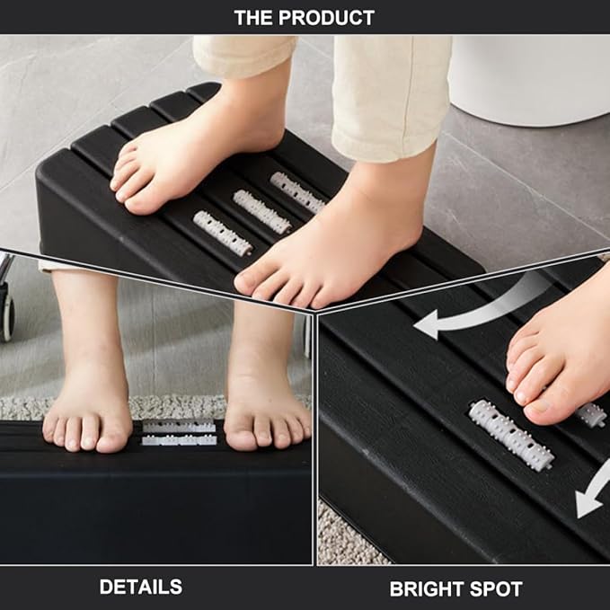 VILLCASE Ergonomic Foot Rest Stool with Roller Massage Function Non-Slip Footstool for Office Home Under Desk Compact Space-Saving Footrest for Comfort and Relaxation