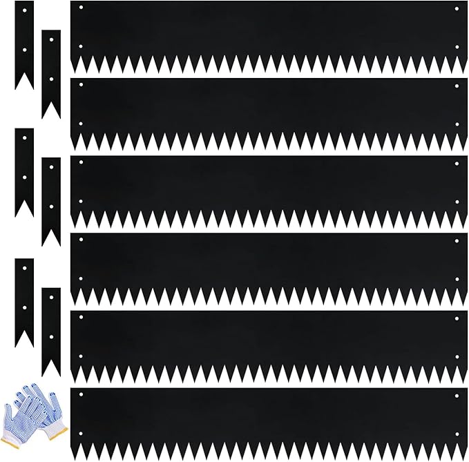 Metal Landscape Edging Galvanized Steel Edging Metal Garden Edging Border 40 Inch Strips 8 Inch Depth Black Steel Landscaping Edge 6-Pack for Lawn Yard Pathway 20 Ft Total (with 6 Clips)