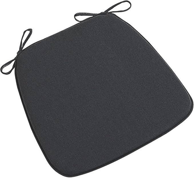 Chair Pads with Ties 18x17, Memory Foam Kitchen Chair Cushions with Ties 18 Inch, Non Slip Chair Pads for Dining Chairs Set of 2 4 6, Seat Cushions Covers Washable and Removable with Zipper,H,1