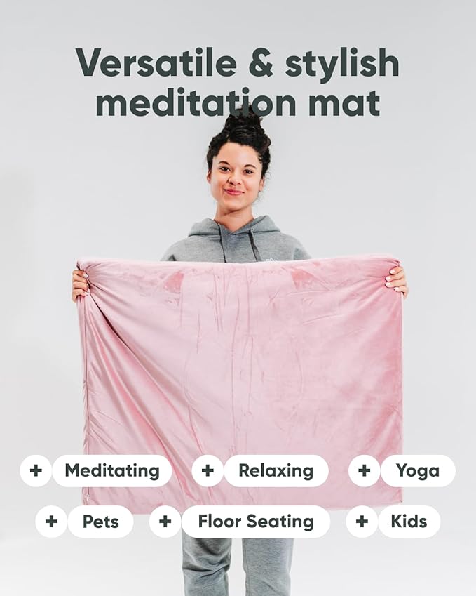 Mindful & Modern Zabuton Meditation Mat - Cotton Filled Yoga and Meditation Pad - Zabuton Meditation Cushion for Kneeling and Sitting Support - Large Rectangular Sitting Floor Pillow for Bench or Zafu