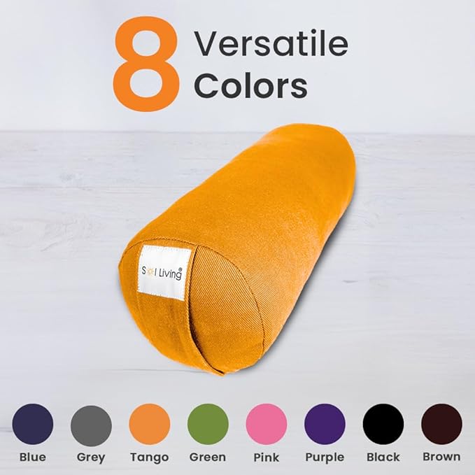 Sol Living Yoga Bolster Pillow Rectangular Meditation Cushion Cotton Meditation Accessories for Restorative Yoga Meditation Pillow Yoga Pillow Firm Body Pillow Bolster Pillow for Legs Removable Cover