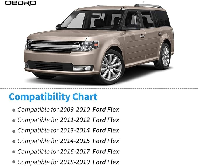 OEDRO Floor Mats Fit for 2009-2019 Ford Flex, Unique Black TPE All-Weather Guard Includes 1st and 2nd Row: Front, Rear, Full Set Automotive Liners