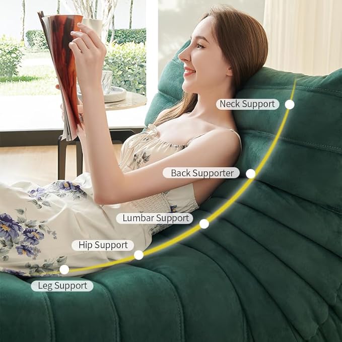 Fireside Chair, Lazy Floor Sofa Couch, Corner Bean Bag Chair, Corner Chair Sofa,Bean Bag Chair for Living Room Bedroom Salon Office Apartment or Gaming Venue (Green)