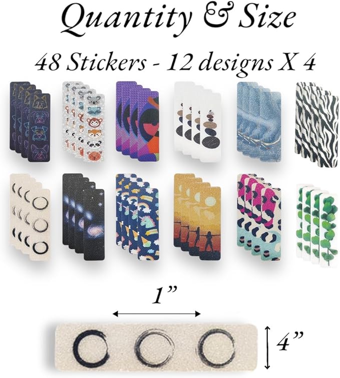 48 Calm Strips, Sensory Stickers Different Textures (2 Textures), Anxiety Relief Items, Sensory Strips, Calming Strip Classroom Pack, Fidget Stickers, Fidget Strips (48)