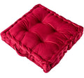 cuyfomr Floor Pillow, Square Floor Seating Pillow Cushion with Handle Thicken Portable Velvet Floor Pillow Cushion for Yoga Living Room Bedroom Home Decor (red,16.5×16.5×3.54in)