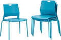 Sidanli Waiting Room Chairs, Stackable Office Chairs with Comfortable Streamline Seat, Blue Stacking Chairs No Wheels for Meeting Room, Set of 4.
