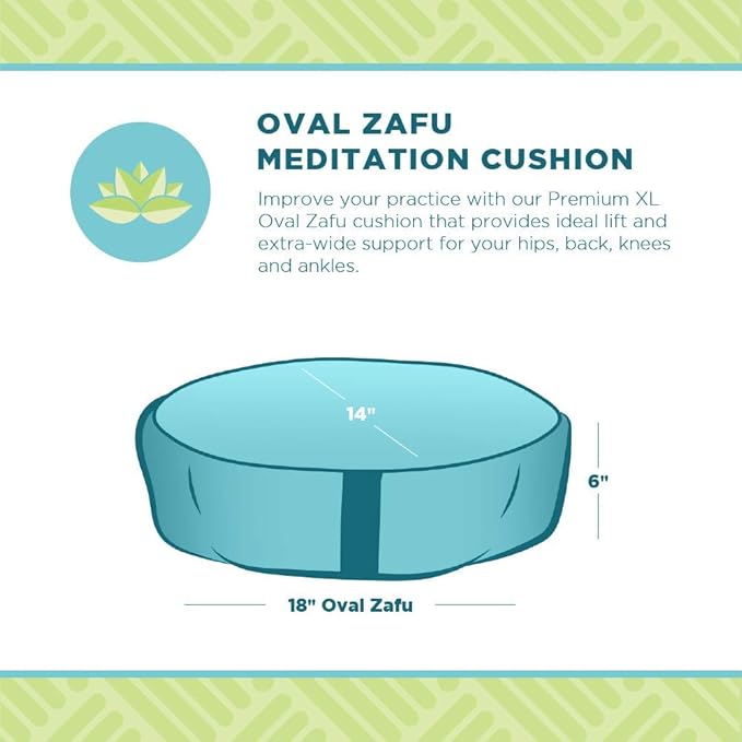 BEAN PRODUCTS Zafu Meditation Pillows for Sitting on Floor, Yoga Cushion, Cotton/Buckwheat Fill Yoga Pillow, Zafu Meditation Cushion, Zen Kneeling Prayer Pad- Made in USA - 14"x18" OVAL - BURGUNDY