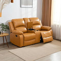 A Ainehome Living Room Furniture Set Leather Recliner Sofa Set Loveseat Chair Furniture Sofa Set for Living Room/Small Space/Rv/House/Office/Theater Seating (A-Ginger Leather, Loveseat)