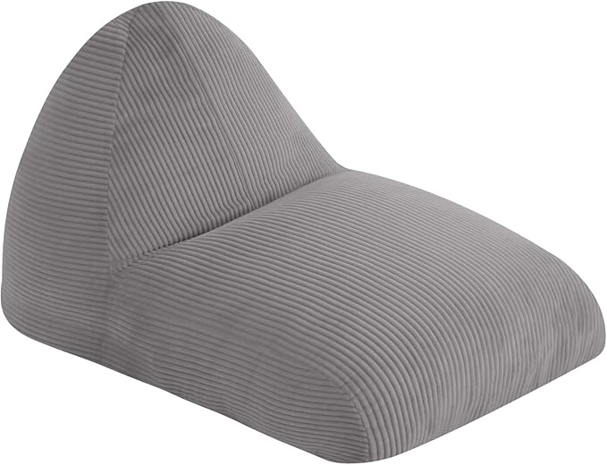COMAX Bean Bag Chairs for Kids, Kid Beanbag Chair with Filler, Toddler Lounge Bean Chair Corduroy, Lazy Floor Lounger for Girls and Boys Stuffed, Light Grey